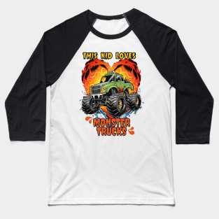 This Kid Loves Monster Trucks Boys and Girls Gift T-Shirt Baseball T-Shirt